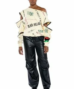 COLDER HOURS FAUX LEATHER PARACHUTE PANT -FINESSE-shop colder hours faux leather parachute pant black 4 4 c1