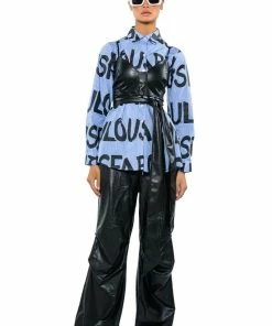 COLDER HOURS FAUX LEATHER PARACHUTE PANT -FINESSE-shop colder hours faux leather parachute pant black 7 7