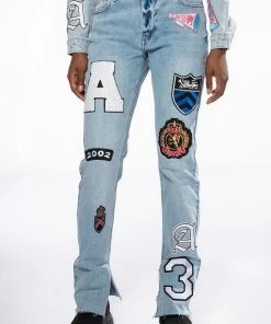 COLLEGIATE OUT OF YOUR LEAGUE HIGH RISE STRAIGHT LEG JEAN