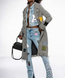 COLLEGIATE OUT OF YOUR LEAGUE HIGH RISE STRAIGHT LEG JEAN -FINESSE-shop collegiate out of your league high rise straight leg jean medium blue denim 3 3 c1 c1 c1 c1 c1