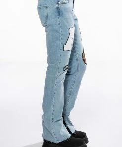 COLLEGIATE OUT OF YOUR LEAGUE HIGH RISE STRAIGHT LEG JEAN -FINESSE-shop collegiate out of your league high rise straight leg jean medium blue denim 6 6 c1 c1 c1 c1 c1