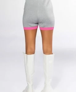 COLLEGIATE SO STUDIOUS KNIT BOOTY SHORT -FINESSE-shop collegiate so studious knit booty short grey multi 8 8