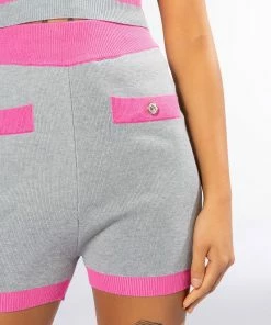 COLLEGIATE SO STUDIOUS KNIT BOOTY SHORT -FINESSE-shop collegiate so studious knit booty short grey multi 9 9