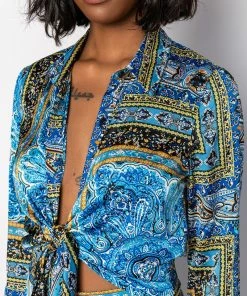 COME AGAIN WIDE LEG JUMPSUIT -FINESSE-shop come again wide leg jumpsuit navy multi 5 5