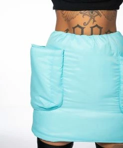 CORI POCKET PUFFER SKIRT 15 CORI POCKET PUFFER SKIRT -FINESSE-shop cori pocket puffer skirt light blue 9 9