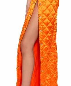 COZY MODE QUILTED SATIN BREAKAWAY JOGGER -FINESSE-shop cozy mode quilted satin breakaway jogger orange 10 10