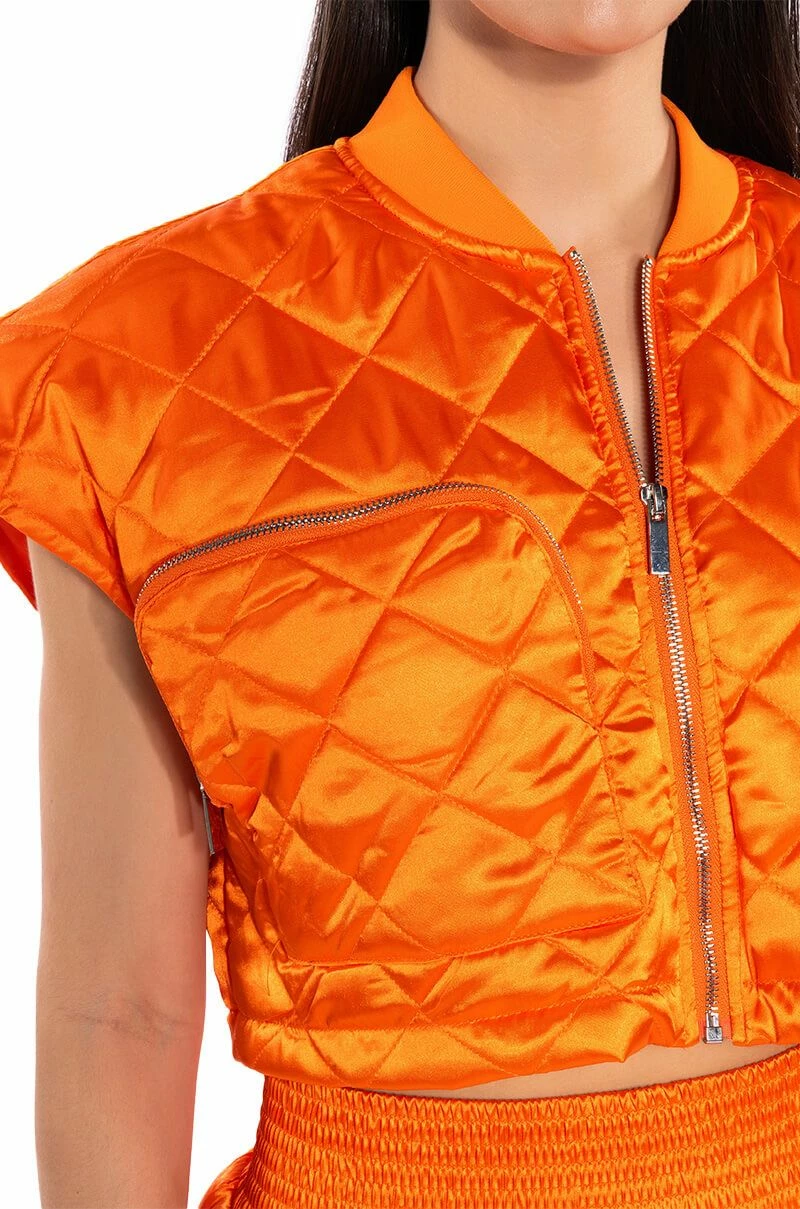 COZY MODE QUILTED SATIN VEST 10 COZY MODE QUILTED SATIN VEST - Image 10