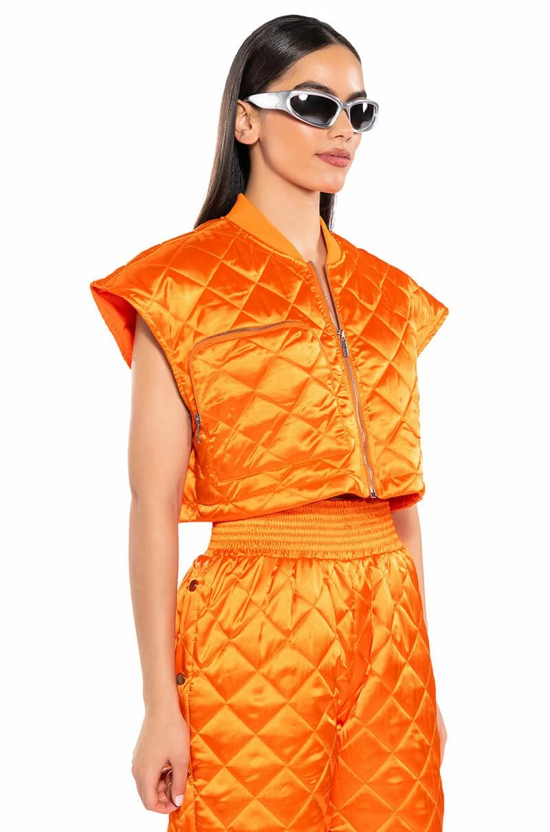 COZY MODE QUILTED SATIN VEST 2 COZY MODE QUILTED SATIN VEST - Image 2