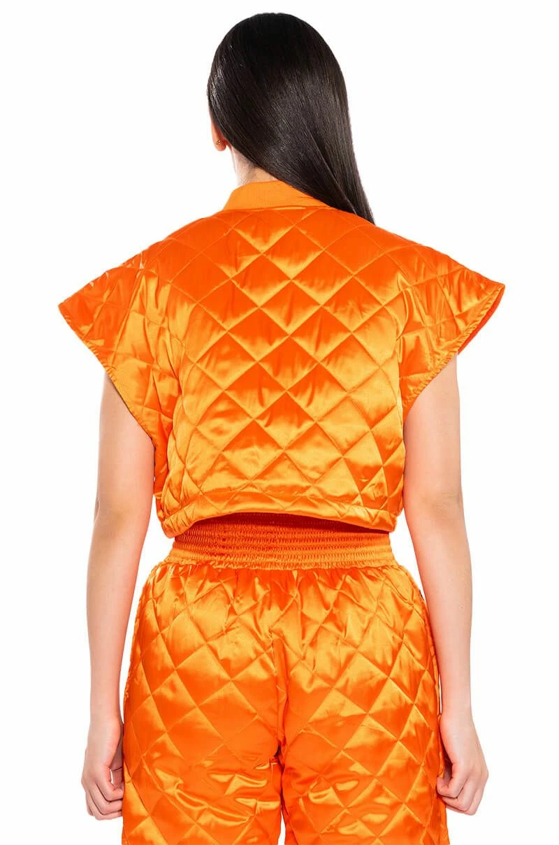 COZY MODE QUILTED SATIN VEST 8 COZY MODE QUILTED SATIN VEST - Image 8