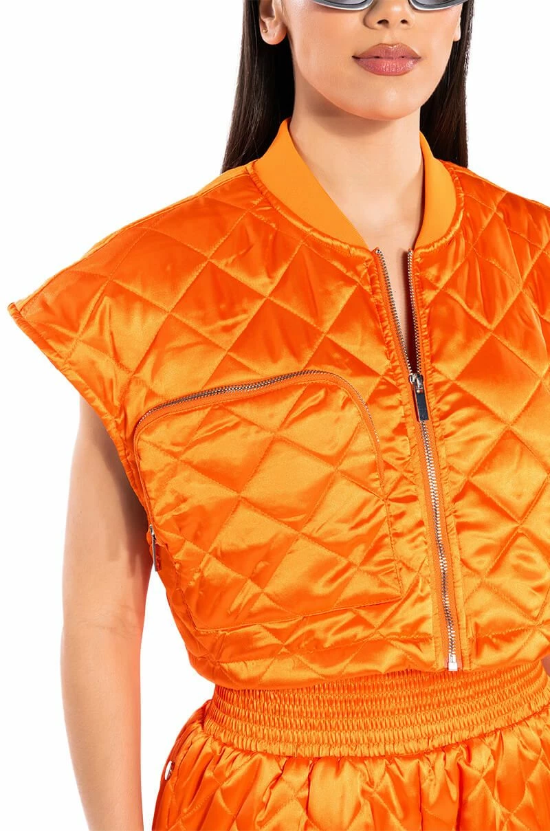 COZY MODE QUILTED SATIN VEST 9 COZY MODE QUILTED SATIN VEST - Image 9