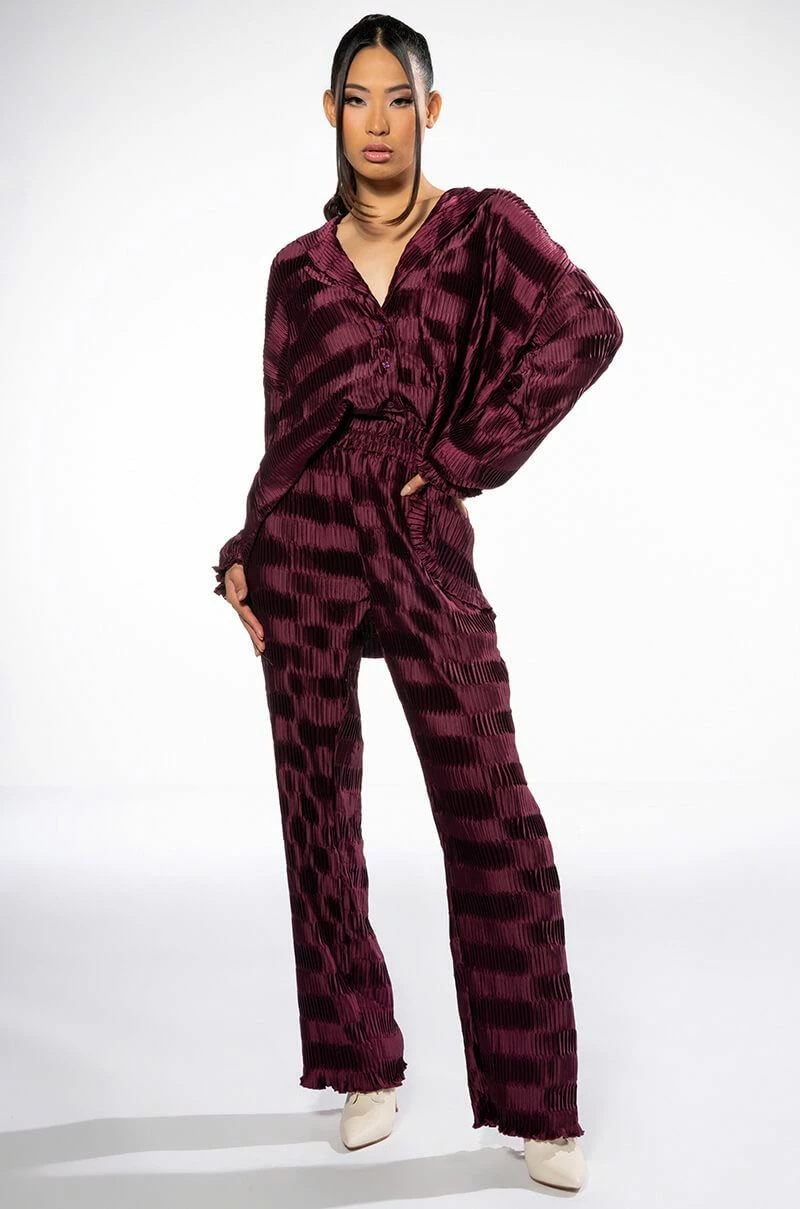 CRINKLE SATIN PALAZZO PANT 2 CRINKLE SATIN PALAZZO PANT - Image 2
