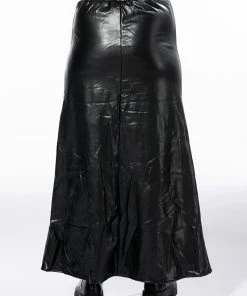 CROSSING MY PATH MAXI FAUX LEATHER SKIRT -FINESSE-shop crossing my path maxi faux leather skirt black 9 9
