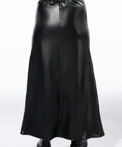 CROSSING MY PATH MAXI FAUX LEATHER SKIRT -FINESSE-shop crossing my path maxi faux leather skirt black 9 9 c1