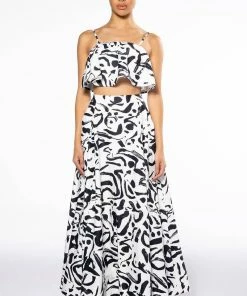 DALI'S MUSE BANDEAU ABSTRACT MAXI SKIRT 15 DALI'S MUSE BANDEAU ABSTRACT MAXI SKIRT -FINESSE-shop dalis muse bandeau abstract maxi skirt white black 8 8
