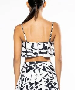 DALI'S MUSE BANDEAU ABSTRACT TOP -FINESSE-shop dalis muse bandeau abstract top white black 6 6
