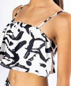 DALI'S MUSE BANDEAU ABSTRACT TOP -FINESSE-shop dalis muse bandeau abstract top white black 7 7