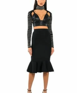 DAPHNE PEPLUM SKIRT -FINESSE-shop daphne peplum skirt black 3 3