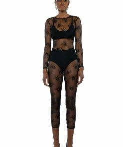 DAY BY DAY LACE JUMPSUIT AND TWIST FRONT MAXI SKIRT SET -FINESSE-shop day by day lace jumpsuit and twist front maxi skirt set black 5 5