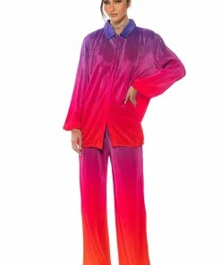 DAY TO NIGHT PLEATED SATIN WIDE LEG PANTS IN RED MULTI -FINESSE-shop day to night pleated satin wide leg pants in red multi red multi 4 4