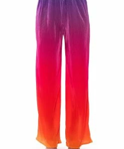 DAY TO NIGHT PLEATED SATIN WIDE LEG PANTS IN RED MULTI -FINESSE-shop day to night pleated satin wide leg pants in red multi red multi 5 5