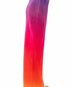 DAY TO NIGHT PLEATED SATIN WIDE LEG PANTS IN RED MULTI -FINESSE-shop day to night pleated satin wide leg pants in red multi red multi 6 6