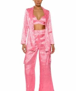 DAYDREAM SATIN FLORAL TROUSER -FINESSE-shop daydream satin floral trouser pink 4 4