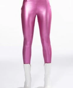 DAYTIME DISCO FAUX LEATHER LEGGING -FINESSE-shop daytime disco faux leather legging pink 3 3