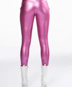 DAYTIME DISCO FAUX LEATHER LEGGING -FINESSE-shop daytime disco faux leather legging pink 5 5