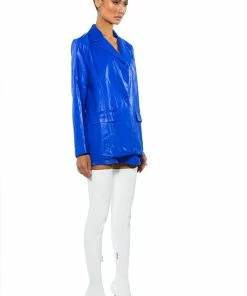 DETERMINED MIND FAUX LEATHER SKIRT 21 DETERMINED MIND FAUX LEATHER SKIRT -FINESSE-shop determined mind faux leather skirt royal blue 8 8