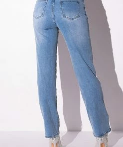 DIAMONDS ARE FOREVER STRAIGHT FIT JEANS -FINESSE-shop diamonds are forever straight fit jeans light blue 6 6