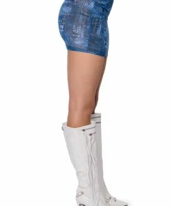 DIFFERENT THAN YOU DENIM PRINT MESH MINI SKIRT 15 DIFFERENT THAN YOU DENIM PRINT MESH MINI SKIRT -FINESSE-shop different than you denim print mesh mini skirt blue multi 7 7