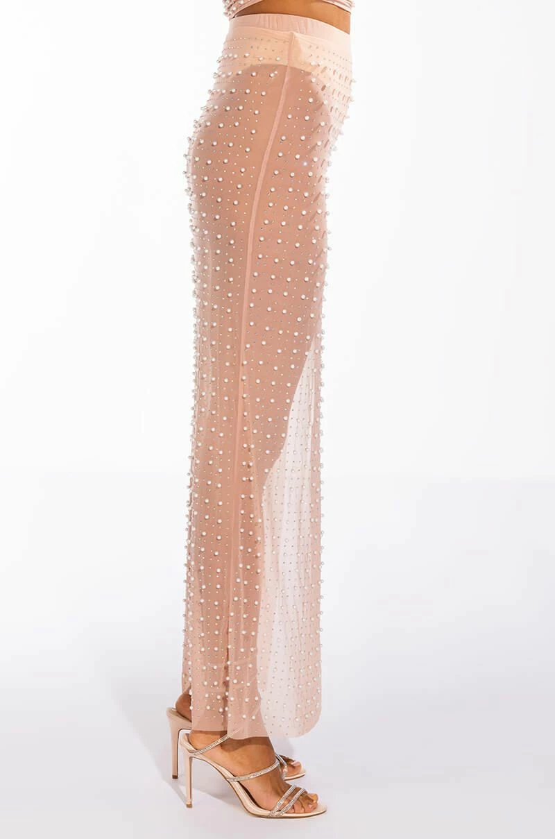 DISCO DOLL EMBELLISHED HIGH SLIT MESH MAXI SKIRT 5 DISCO DOLL EMBELLISHED HIGH SLIT MESH MAXI SKIRT - Image 5