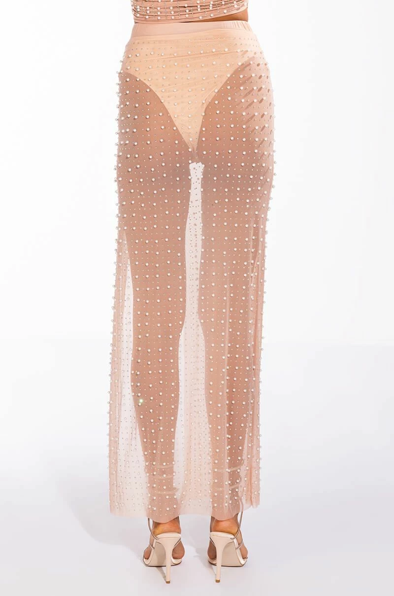 DISCO DOLL EMBELLISHED HIGH SLIT MESH MAXI SKIRT 6 DISCO DOLL EMBELLISHED HIGH SLIT MESH MAXI SKIRT - Image 6