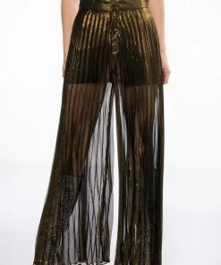 DISCO FLAIR PLEATED WIDE LEG PANTS