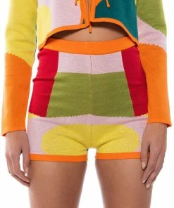 DONNA KNIT BOOTY SHORT -FINESSE-shop donna knit booty short orange multi 3 3