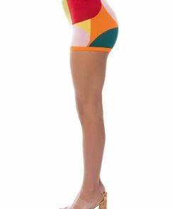 DONNA KNIT BOOTY SHORT -FINESSE-shop donna knit booty short orange multi 8 8