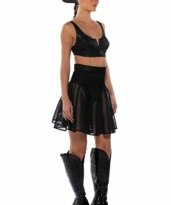 DONT HATE THE PLAYER PLEATED MESH MINI SKIRT -FINESSE-shop dont hate the player pleated mesh mini skirt black 5 5 c1