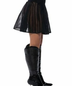 DONT HATE THE PLAYER PLEATED MESH MINI SKIRT -FINESSE-shop dont hate the player pleated mesh mini skirt black 7 7 c1