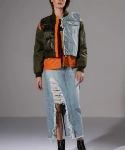 DOUBLE OHS CARGO DISTRESSED MIDI SKIRT -FINESSE-shop double ohs cargo distressed midi skirt light blue denim 3 3