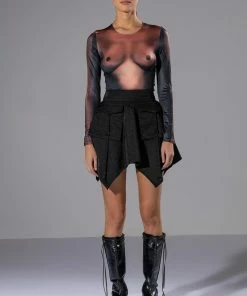 EDNA SYMMETRIC CARGO MINI SKIRT -FINESSE-shop edna symmetric cargo mini skirt black 3 3