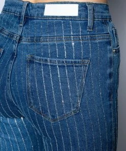 EFFORTLESS GLAM RHINESTONE STRIPE STRAIGHT LEG JEAN -FINESSE-shop effortless glam rhinestone stripe wide leg jean blue 7 7