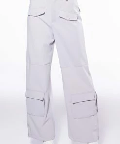 ELEVATED CARGO PANTS IN LIGHT GREY -FINESSE-shop elevated cargo pants light grey 6 6