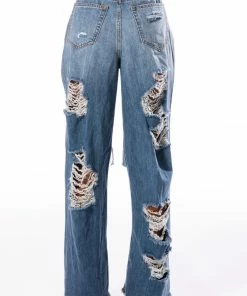 ELLA BELLA HIGH RISE WIDE LEG DISTRESSED JEANS -FINESSE-shop ella bella high rise wide leg distressed jeans light blue denim 7 7