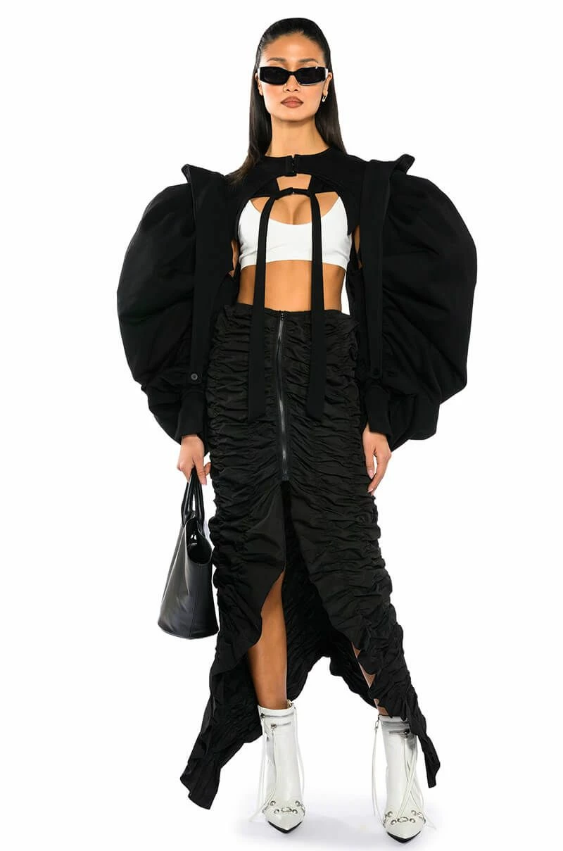 ENCORE SCRUNCHED SLIT MAXI SKIRT 3 ENCORE SCRUNCHED SLIT MAXI SKIRT - Image 3