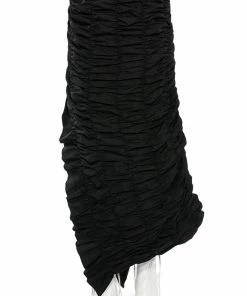 ENCORE SCRUNCHED SLIT MAXI SKIRT 13 ENCORE SCRUNCHED SLIT MAXI SKIRT -FINESSE-shop encore scrunched slit maxi skirt black 5 5