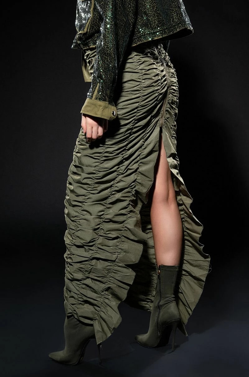 ENCORE SCRUNCHED SLIT MAXI SKIRT 9 ENCORE SCRUNCHED SLIT MAXI SKIRT - Image 9