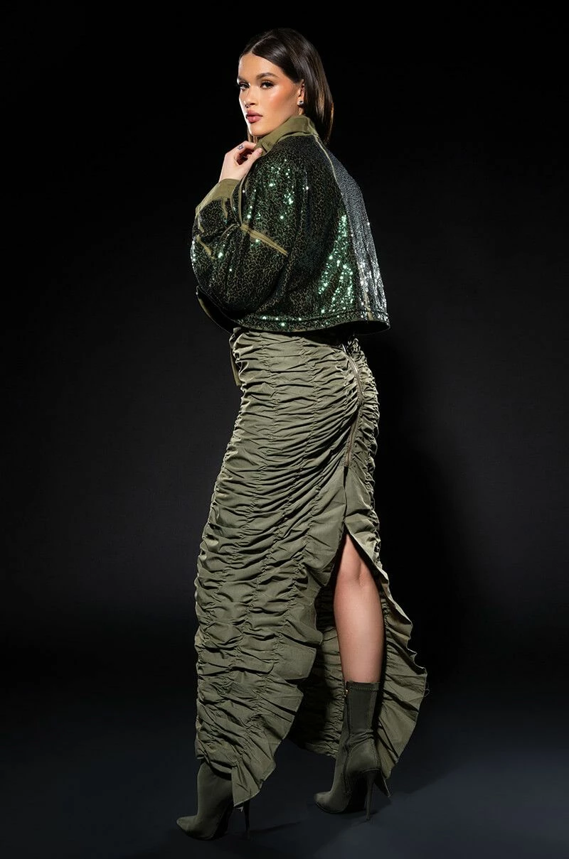 ENCORE SCRUNCHED SLIT MAXI SKIRT 10 ENCORE SCRUNCHED SLIT MAXI SKIRT - Image 10