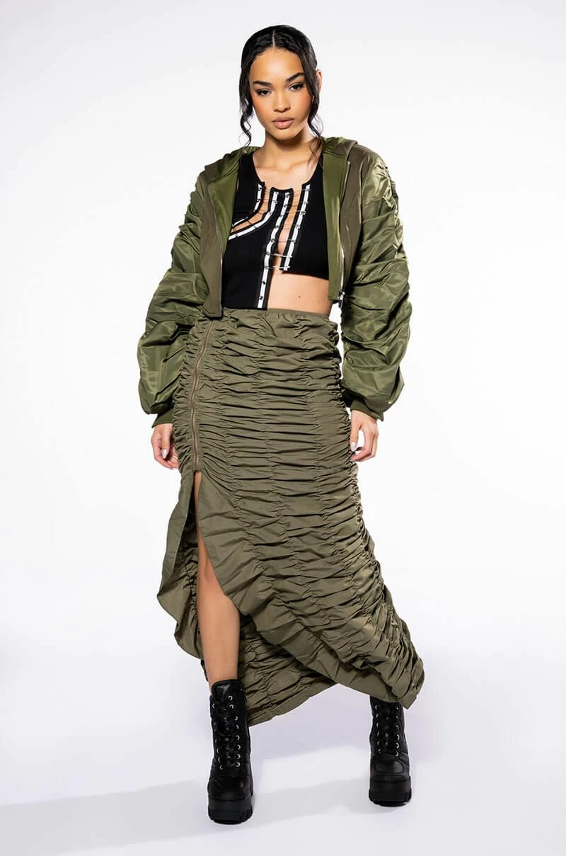 ENCORE SCRUNCHED SLIT MAXI SKIRT 2 ENCORE SCRUNCHED SLIT MAXI SKIRT - Image 2