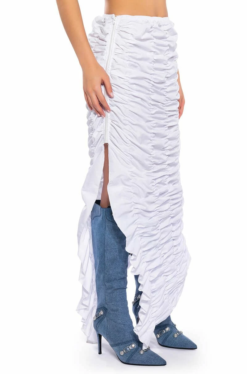 ENCORE SCRUNCHED SLIT MAXI SKIRT 1 ENCORE SCRUNCHED SLIT MAXI SKIRT