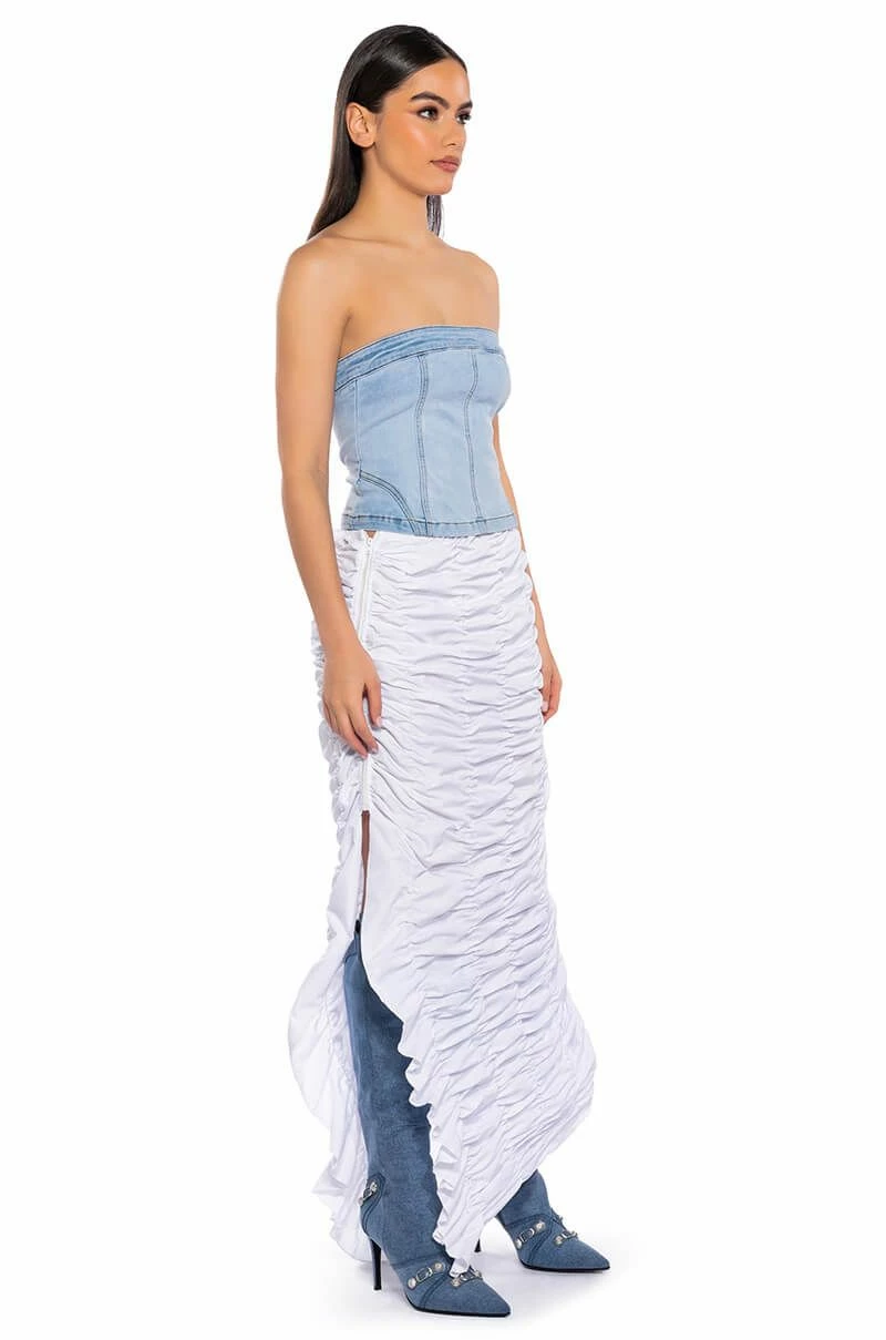 ENCORE SCRUNCHED SLIT MAXI SKIRT 3 ENCORE SCRUNCHED SLIT MAXI SKIRT - Image 3